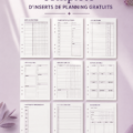 Modèles d'inserts de planner gratuits pour familles, prêts à imprimer.