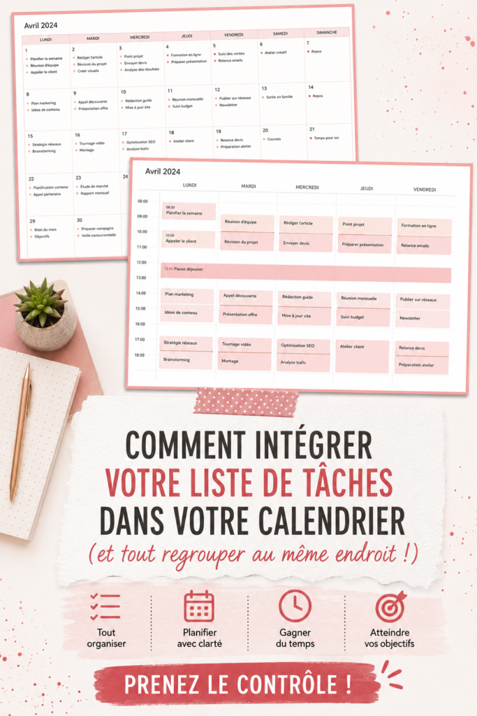 Une maman organise son calendrier et sa liste de tâches pour mieux gérer ses journées, symbole de l'efficacité parentale.