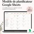 Planificateur Google Sheets ouvert montrant un emploi du temps familial organisé