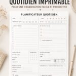 Planificateur quotidien familial avec des sections colorées pour une meilleure organisation