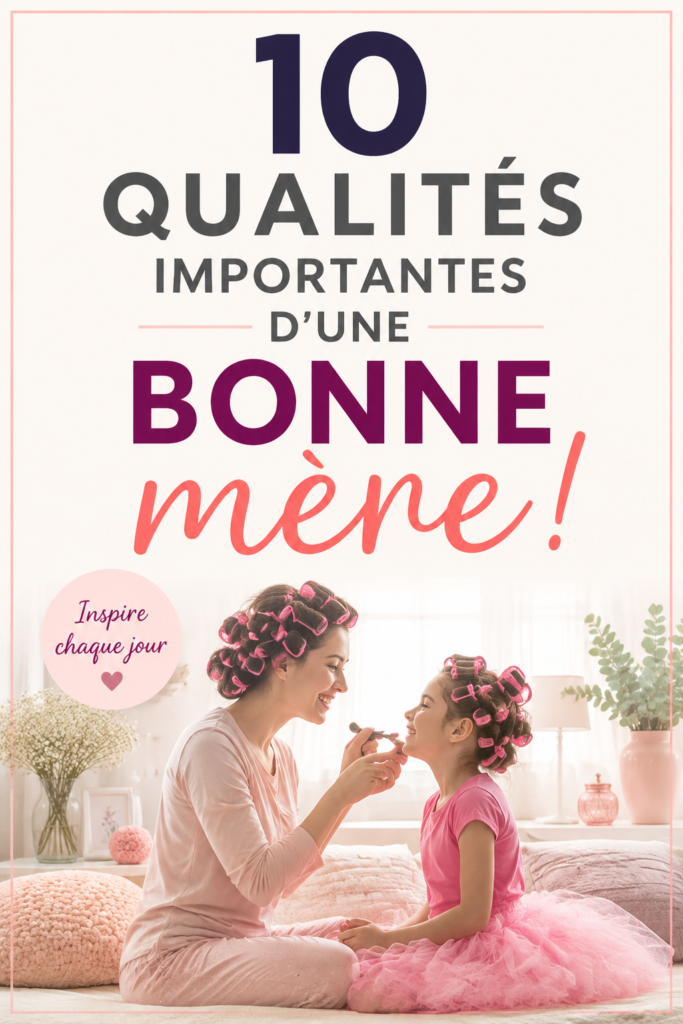 Une mère souriante prenant soin de ses enfants avec tendresse.