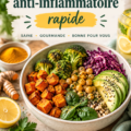Plat de recette anti-inflammatoire rapide avec légumes colorés