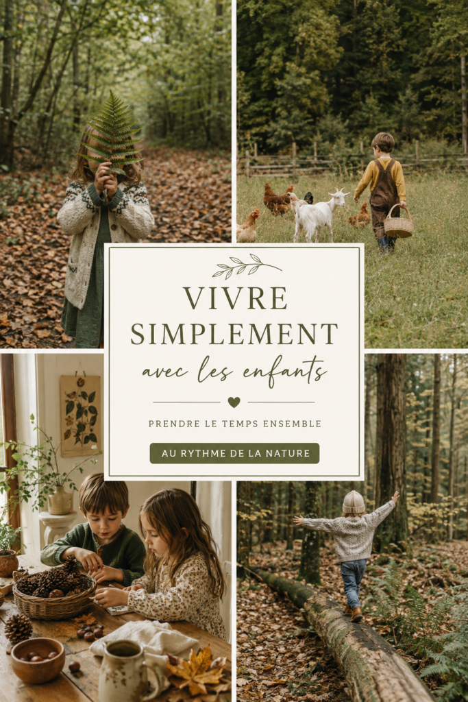 Famille pratiquant le slow living dans un parc
