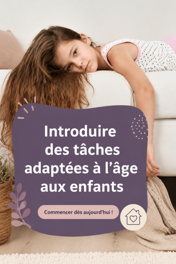 Enfants réalisant des tâches adaptées à leur âge dans la cuisine familiale.