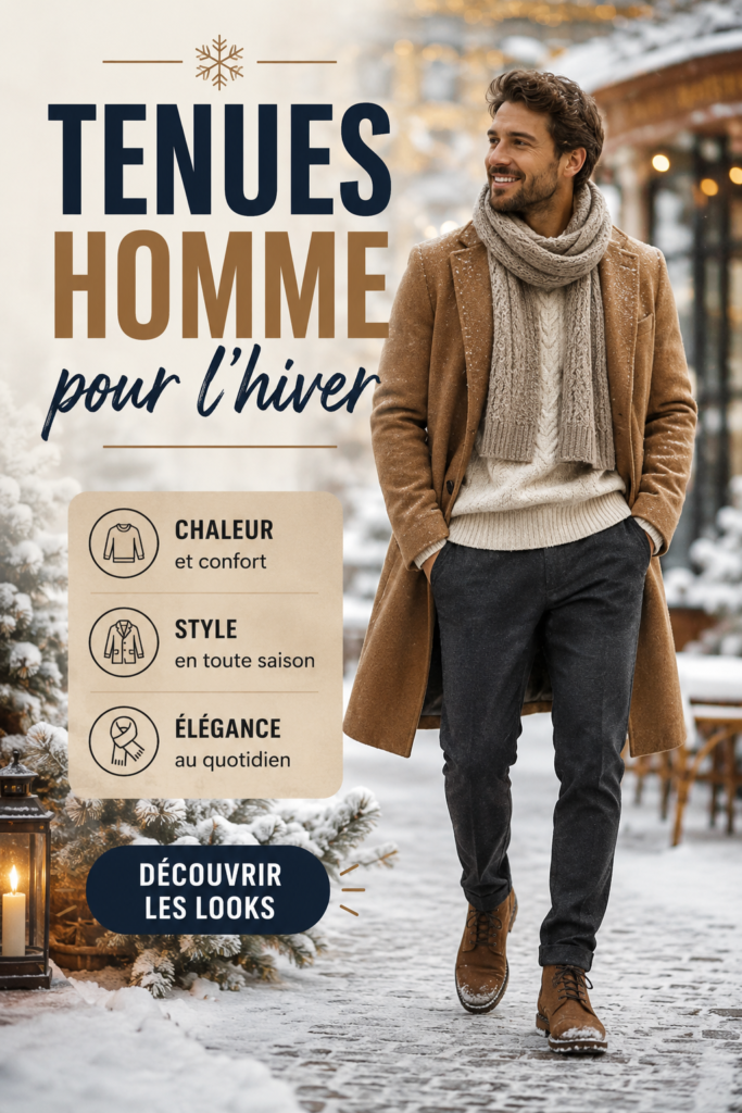 Tenues d'hiver pour homme avec manteaux et pulls