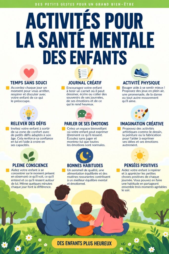 Un enfant s'amusant avec des jeux éducatifs pour le bien-être mental.