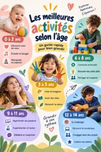 Famille s'amusant ensemble en faisant des activités adaptées à leurs enfants.