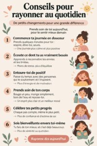 Une femme souriante effectue un relooking, mettant en valeur sa nouvelle apparence.