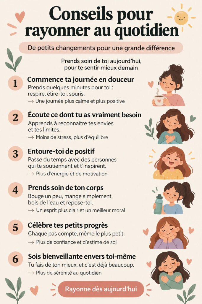 Une femme souriante effectue un relooking, mettant en valeur sa nouvelle apparence.