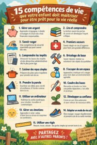 Un parent enseignant des compétences de vie à son enfant dans un environnement familial chaleureux.