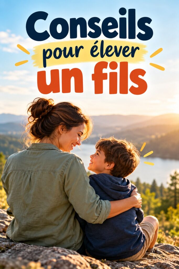 Mère et fils riant ensemble dans un parc, illustrant la joie de la parentalité bienveillante.