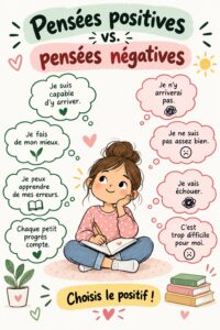 Une femme souriante entourée de sa famille, illustrant le bonheur familial et la positivité.
