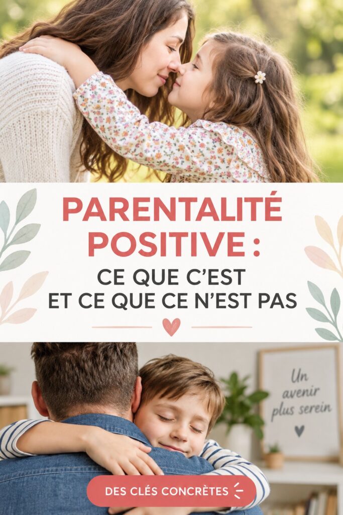 Famille heureuse pratiquant le parenting positif avec bienveillance.