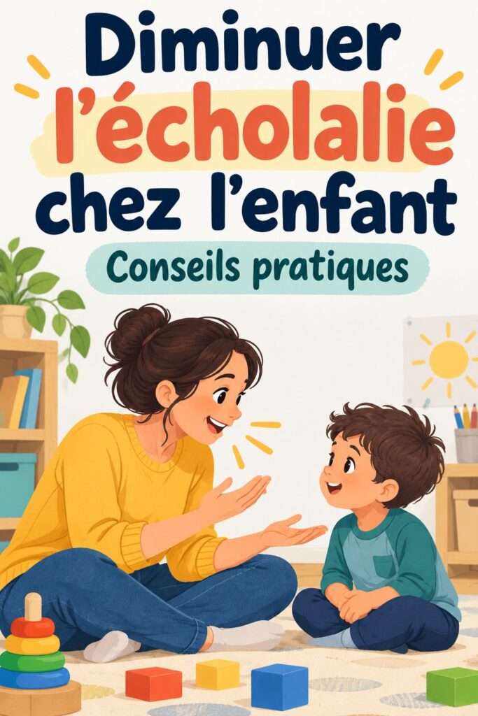 Un enfant jouant avec des jouets éducatifs, représentant des méthodes ludiques pour gérer l'écholalie.