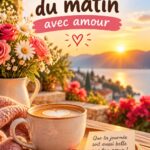 Une famille se souhaitant un bon matin avec des sourires et de l'affection.