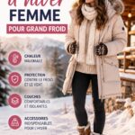Une femme et un enfant vêtus de tenues d'hiver colorées, préparés pour affronter le grand froid.