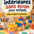 Une famille s'amusant ensemble avec des jeux de société à l'intérieur, éloignée des écrans.