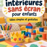Une famille s'amusant ensemble avec des jeux de société à l'intérieur, éloignée des écrans.