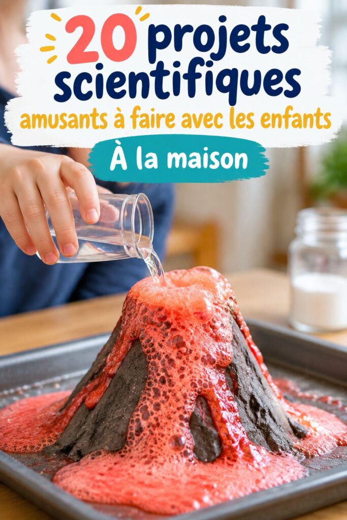 Enfants réalisant une expérience scientifique amusante à la maison.