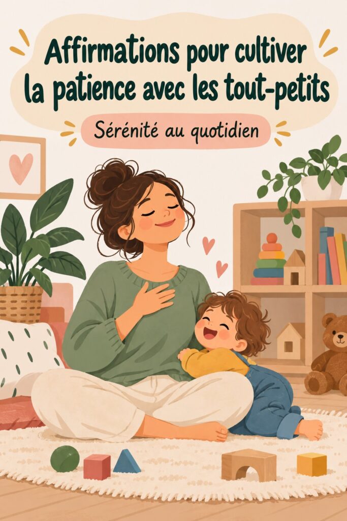 Une mère souriante avec son enfant, exprimant la patience et la sérénité.