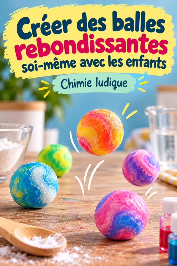 Des enfants s'amusent à fabriquer des balles rebondissantes avec leurs parents.