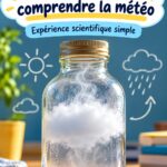 Un enfant s'amusant à fabriquer un nuage en bouteille pour comprendre la météo.