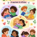 Une famille souriante partage un moment d'écoute et d'échange, illustrant l'empathie au quotidien.
