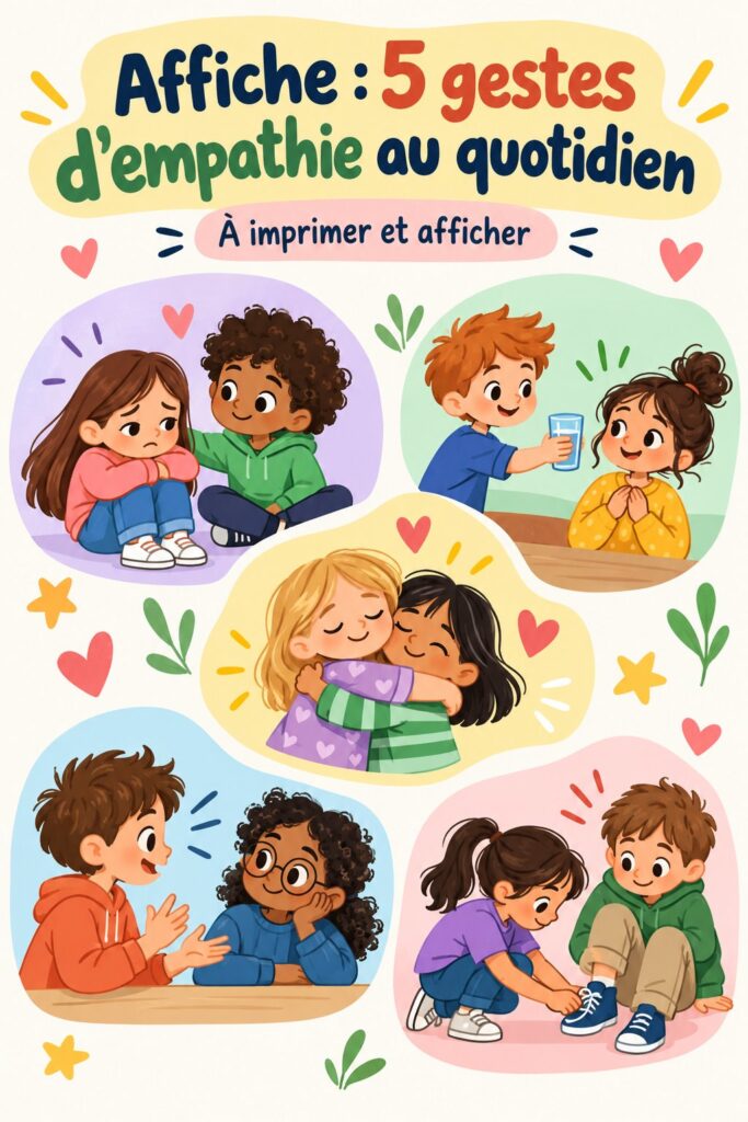 Une famille souriante partage un moment d'écoute et d'échange, illustrant l'empathie au quotidien.