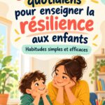 Un parent encourageant son enfant à faire face à des défis avec confiance.