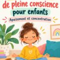 Un enfant pratiquant une activité de pleine conscience dans un parc