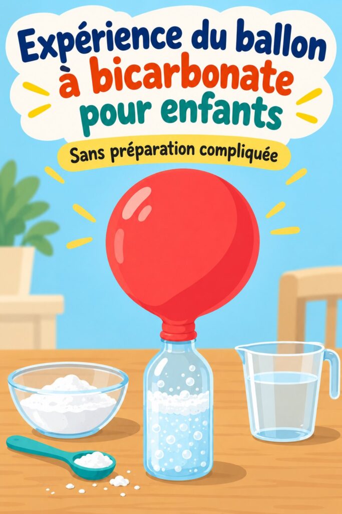 Enfants s'amusant avec l'expérience du ballon à bicarbonate dans le jardin