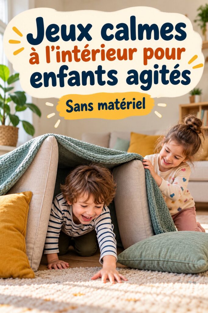 Un enfant concentré en train de jouer à un jeu calme à l'intérieur, entouré de matériel coloré.