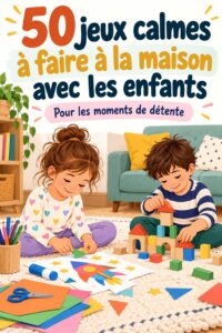 Des enfants jouant à des jeux calmes à la maison