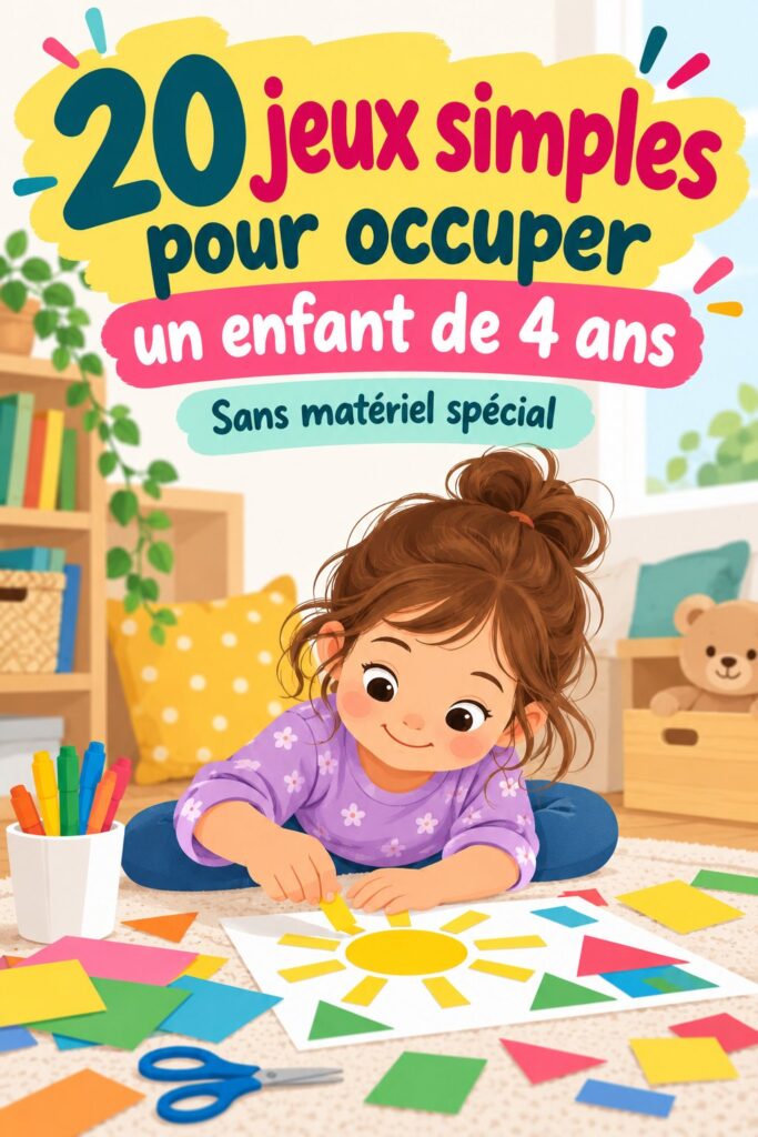 Enfant jouant à des jeux simples à la maison