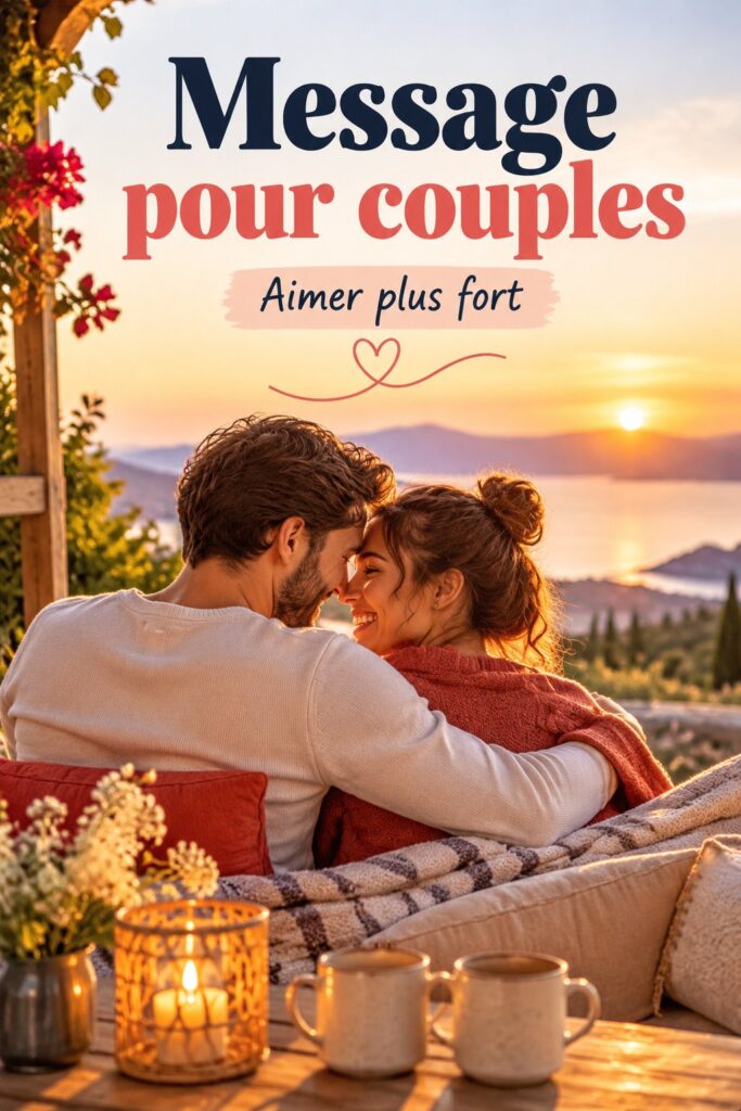 Un couple échange des messages doux sur leur téléphone, renforçant leur complicité.