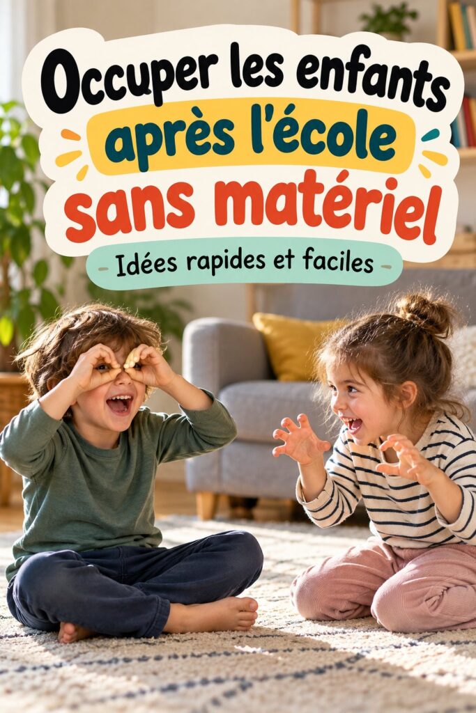 Enfants jouant ensemble sans matériel après l'école