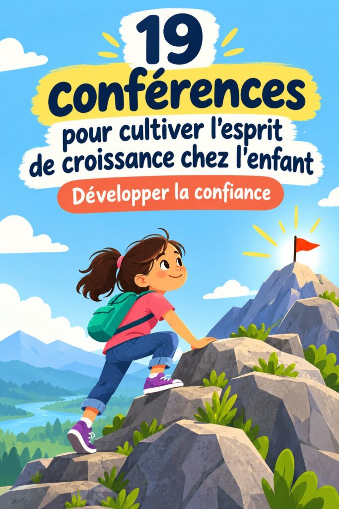 Enfants regardant une conférence TED inspirante sur la mentalité de croissance.